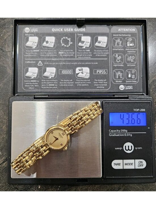 RAYMOND WEIL Vintage Ladies watch RARE 18K electroplated gold EUC 2012 Tango main image 10